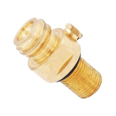 Imagem de IEUDNS Adaptador de recarga de cilindro com saída de latão TR21-4 Tanque de máquina de refrigerante M18x15, conector de recarga de CO2 para garrafa de de