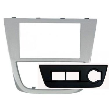 Imagem de Moldura Painel 2din Gol Voyage Saveiro G5 Prata + Cam Ré