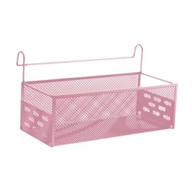 Imagem de ＫＬＫＣＭＳ Cesto de armazenamento suspenso de cabeceira, organizador suspenso, prateleira de cabeceira portátil e prática para apartamento, quarto, dormitório e, Rosa