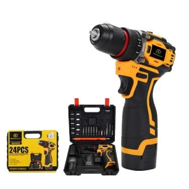 Imagem de Parafusadeira e Furadeira à Bateria 18V com 2-baterias, Kit de 24 Acessórios e Maleta, Empunhadura Emborrachada, Bivolt