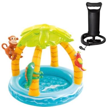 Imagem de Piscina infantil intex 45l com cobertura uv + bomba manual, Azul