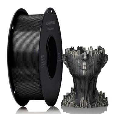 Imagem de Filamento PLA 1,75 mm, filamento de impressora TINMORRY 3D, 1 kg (2,2 lbs), compatível com impressora 3D Bambu FDM, ferro de seda preto