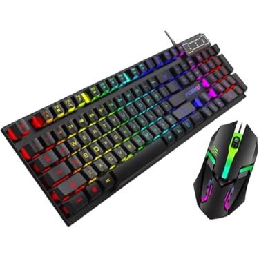 Imagem de Kit Teclado Gamer Semi Mecânico RGB, com Mouse Gamer 3600DPI, Óptico Compatível PC/PS4/PS5/One