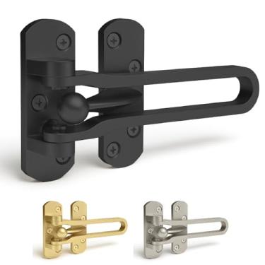 Imagem de Mega Handles Trava De Segurança Para Porta, Proteção Barra Giratória Liga Zinco Resistente 4,2", Batente Reforço À Prova Crianças (Preto Fosco)