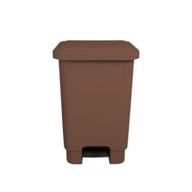 Imagem de Cesto Lixeira Plástica Resistente Pedal Reforçado 50 Lts Lixão Cozinha