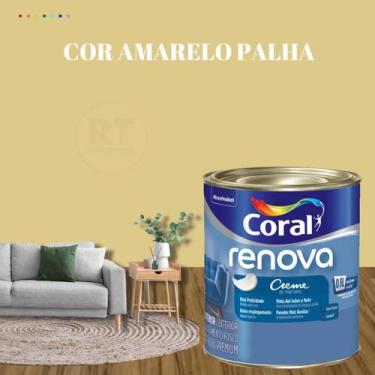 Imagem de Tinta Parede Amarelo Acrílica Fosca Renova 800ml - Coral, AMARELO PALH