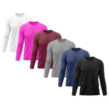 Imagem de Kit 6 Camisetas Masculina Térmica Proteção Solar UV  50/ Praia Treino 