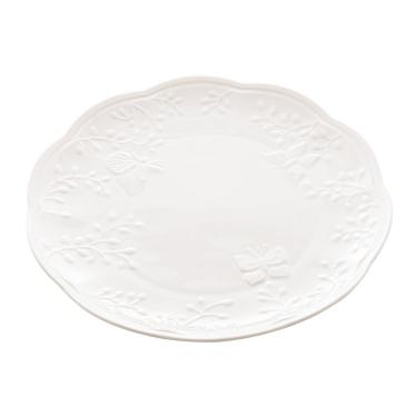 Imagem de Prato Raso de Porcelana New Bone Butterfly Flower Branco 27cm Lyor