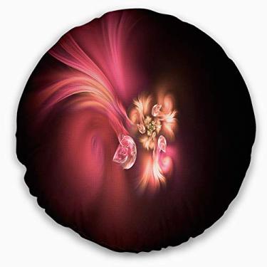 Imagem de Design florescendo fractal flor magenta sala de estar redonda, sofá, almofada de alta qualidade + capa de almofada impressa em ambos os lados 50 cm