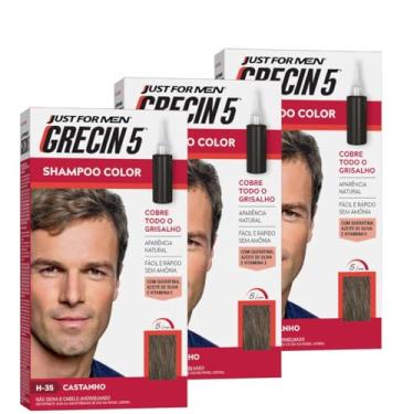 Imagem de Kit 3x Tonalizante Grecin 5 Shampoo Color 60ml Castanho