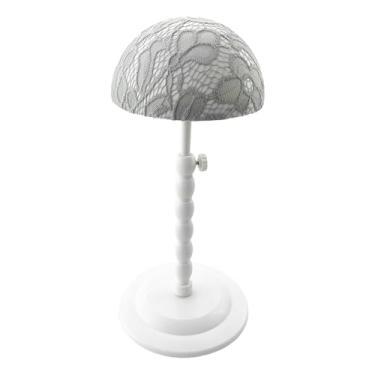 Imagem de Kokiya Suporte para cabeça de peruca, suporte para armazenamento, viagem, mesa, cabeça de manequim para estilizar, secar cabelo, exibição, salão de beleza e, Cinza