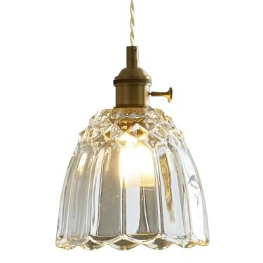 Imagem de JC TOPA Luminárias pendentes de vidro de latão vintage penduradas no teto para cozinha, ilha, cabeceira, sala de jantar