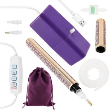 Imagem de KTZCTPCA Caneta elétrica, caneta de broca a vácuo de arte de diamante sem necessidade de cera, kit de ferramentas de caneta de arte de diamante, caneta de desenho de diamante, acessórios de arte de