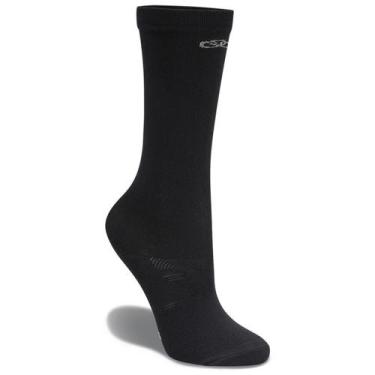 Imagem de Meia Esportiva Olympikus Cano Médio Unissex para Corrida, 33/38, Preto