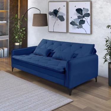 Imagem de Sofá Reclinável Cama Yara Suede 3 Lugares Confortável Casa Imperial - 