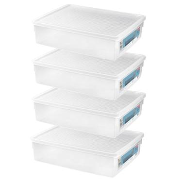 Imagem de Caixa Extra Grande Para Botas Sapatos Calçados Ordene Plástico 4 Un