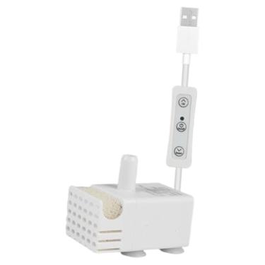 Imagem de ShengQuanHao Mini bomba de aquário com cabo de alimentação USB de 150 cm, bomba submersível de 3 W para piscinas, lagos e hidroponia, Conjunto de Filtros Laterais
