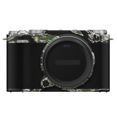Imagem de X-M5 Adesivo de câmera anti-arranhões revestimento protetor de corpo película protetora capa de pele para FujiFilm X-M5 XM5 (Camuflagem de listras de tigre + matriz preta)