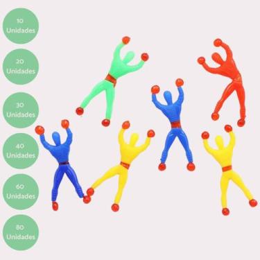 Imagem de Kit Boneco Gruda Parede Geleca Ninja Menino Menina Brinquedo Lembranci