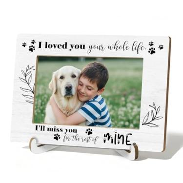 Imagem de HSIASHENG Porta-retrato Pet Memorial 10 x 15 cm para cães, porta-retratos comemorativos para cães, presentes de simpatia da perda de cães, I Loved You Your Whole Life, 10 x 15 cm, para decoração de