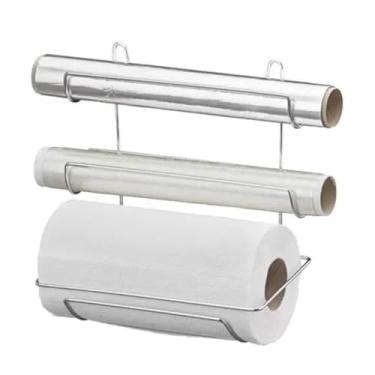 Imagem de Suporte Triplo para Porta Papel Toalha Alumínio e Plástico PVC