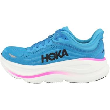 Imagem de HOKA Tênis feminino Bondi 9, Azul celeste/neon fúcsia, 40