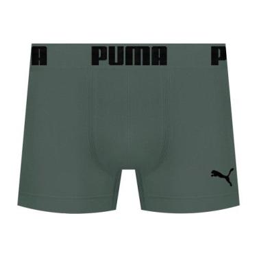 Imagem de Cueca Boxer Puma Sem Costura Masculina, Verde, Preto, M