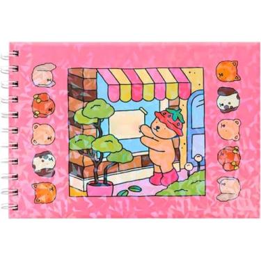 Imagem de Livro de Colorir Infantil | Capa Dura Holográfica | 50 Desenhos Ilustrados Ursinhos | Papel 180g | Folha de Acetato inclusa | (Rosa ou Azul)