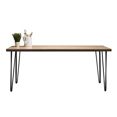 Imagem de YAYA2021-SHOP Escrivaninha de computador para escritório doméstico minimalista mesa de computador de madeira 0,8 m, 1,0 m, 1,2 m, 1,4 m, estação de trabalho, escritório em casa, estrutura de metal