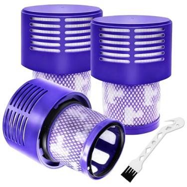 Imagem de 3 pacotes de substituição de filtro de vácuo V10 para Dyson Cyclone Series, V10 Animal, V10 Absolute, V10 Motorhead, V10 Total Clean, SV12 Series Aspirador, peça de substituição 969082-01