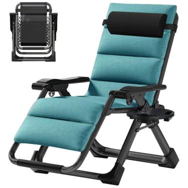 Imagem de Cadeira Reclinável Ajustável Gravidade Zero com Apoio de Cabeça e Porta Copos, DoCred, Verde