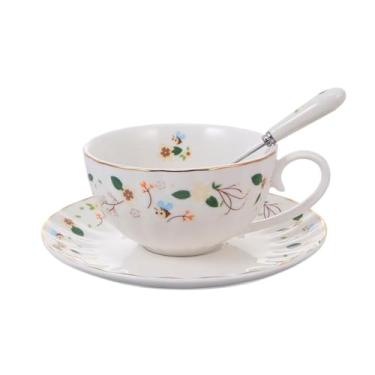 Imagem de Xícara de café 1 conjunto de caneca de café de cerâmica xícaras de chá domésticas com alça e prato muito adequado para casa, cafeteria, restaurante