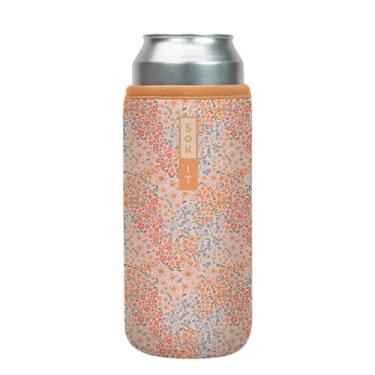 Imagem de Sok It CanSok Capa de neoprene com isolamento de cerveja e refrigerante (flores delicadas, manga de lata de 740 ml)
