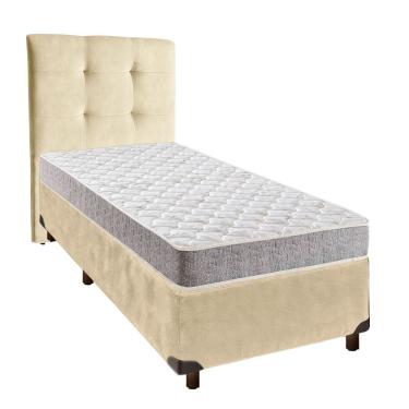 Imagem de Conjunto Cama Box Perola Solteiro + Colchão D23 D23 Inducol + Cabeceira