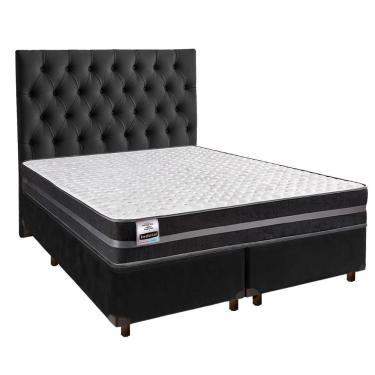 Imagem de Cama Box + Colchão Queen Molas Ultralastic Bogota Inducol + Cabeceira Estofada