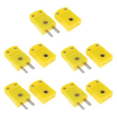 Imagem de Be In Your Mind 5 pares de conectores de fio de termopar fêmea tipo K para medição de temperatura do ar e do gás