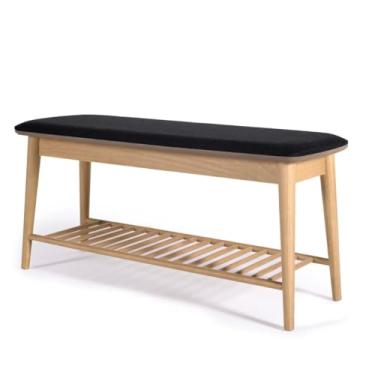 Imagem de Banco Sapateira com Prateleira Ripada Liva 100 cm x 36 cm Tauari Bege