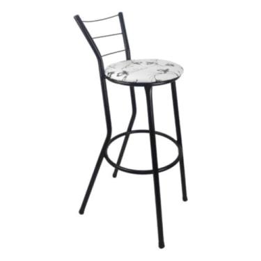 Imagem de Kit 4 Bancos Banqueta Alto Flex Americano Cozinha Balcão Bar Area Gourmet(Branco Floral)