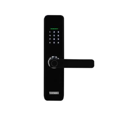 Imagem de Fechadura Biométrica Digital Taschibra TFEE02, 300 Usuários, Senha e Biometria, Trava Interna, USB-C, 30-60mm