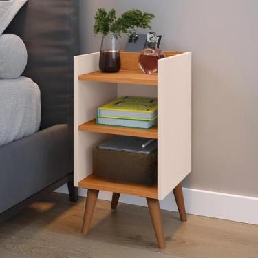 Imagem de Kit 2 Mesa de Cabeceira para Quarto Charme Cores Apoio de Cama Mesinha 61x30x30cm(UNITARIO MAX OFF WHITE)