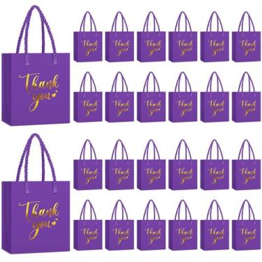 Imagem de Bolsa de presente Honoson Mini Purple Thank You Paper 10x7x11,5 cm 60 