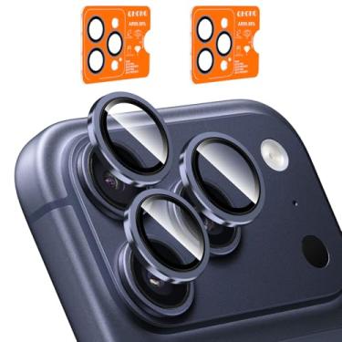 Imagem de QHOHQ 2 conjuntos de protetores de câmera para iPhone 17 Pro Max / 17 Pro / 16 Pro Max / 16 Pro / 15 Pro Max/15pro, vidro de proteção independente à prova de estilhaçamento, [15 pés padrão militar