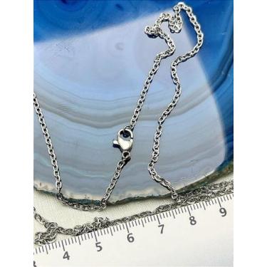 Imagem de Colar de Aço Inox com Cadeado Diamantado - Arame 0,50mm - 45cm - Semij