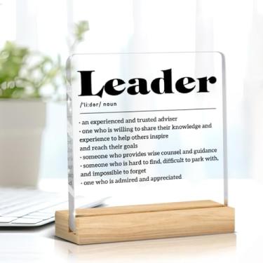 Imagem de Leader Appreciation Gifts Men Women Thank You Gifts for Leader Boss Mentor Supervisor Retirement Leaving Coworker Farewell Promotion Celebration Work Office Desk Decor Acrylic Plate Sign