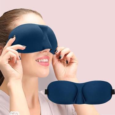 Imagem de Máscara de dormir para quem dorme de costas e de lado, 1 pacote, 100% de bloqueio de luz, máscaras oculares 3D para dormir, cobertura para os olhos com pressão zero para mulheres e homens, venda