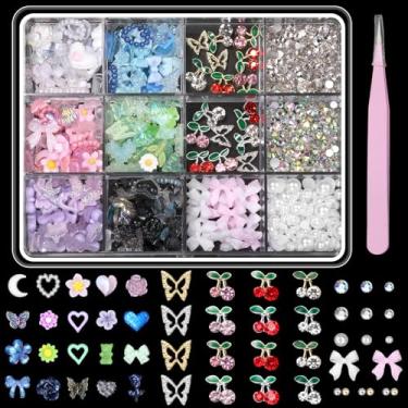 Imagem de Joias e pingentes de unhas multiestilos para arte de unhas acrílicas DIY