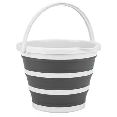 Imagem de Balde Retratil, Balde Retrátil Dobrável Flexível Versátil com Alça 13 Litros(Cinza)