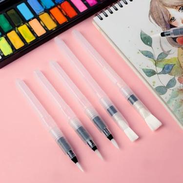 Imagem de Conjunto de 6 canetas pincel aquarela premium, à prova de vazamento, recarregáveis, para tintas, artistas, pintura