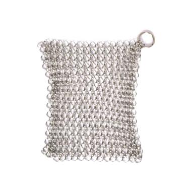 Imagem de Esfregador de cota de malha de aço inoxidável 316 - Limpador de ferro fundido premium para frigideiras, grelhas e utensílios de cozinha - Almofada de esfregar sem ferrugem para panelas pré-temperadas