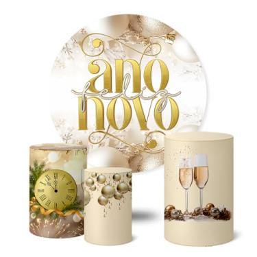 Imagem de Trio Capas Cilindro + Painel Sublimado Festa 1,50m Ano Novo (K1ANV022)